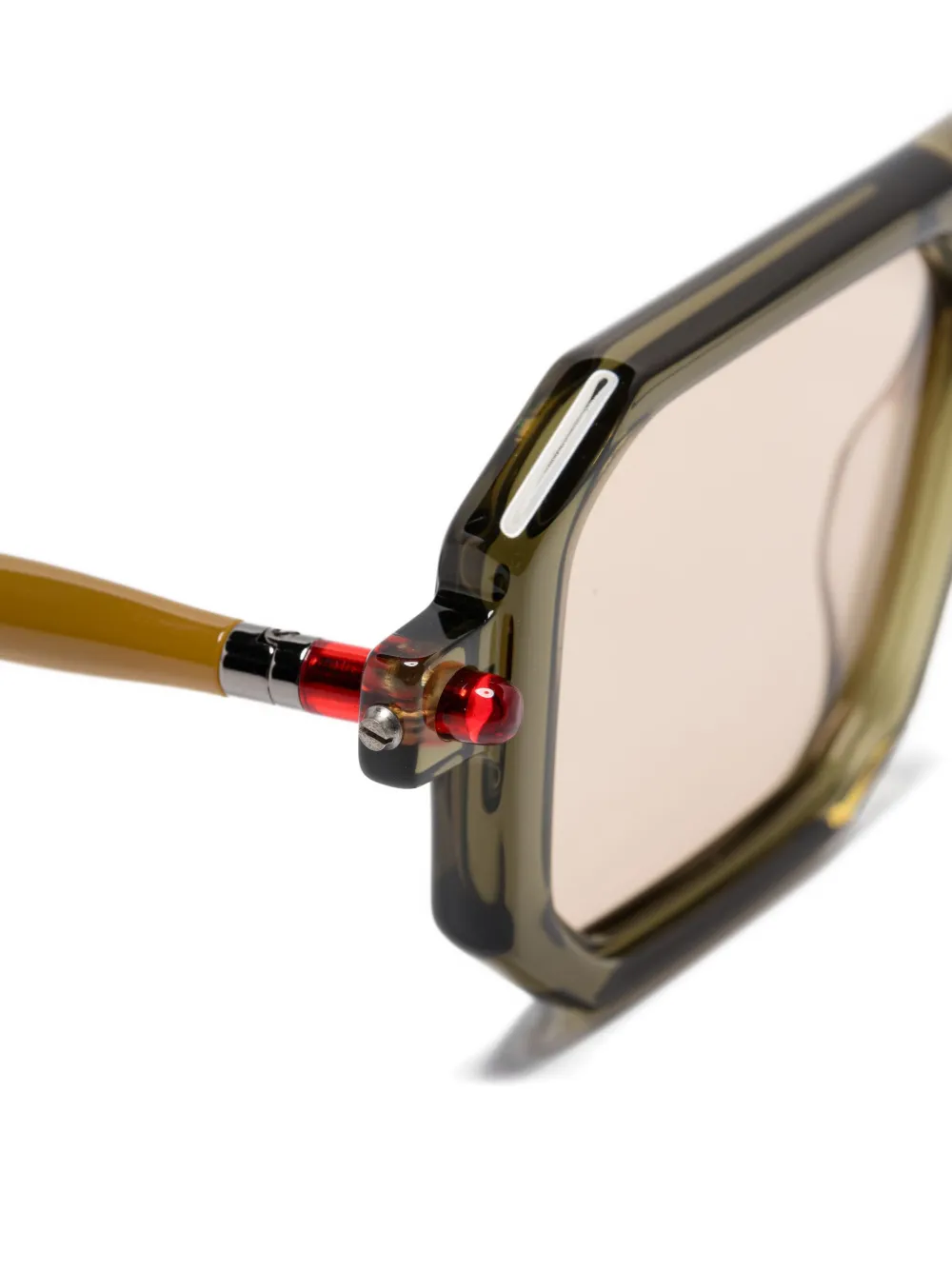 Kuboraum Zonnebril met geometrisch montuur Groen