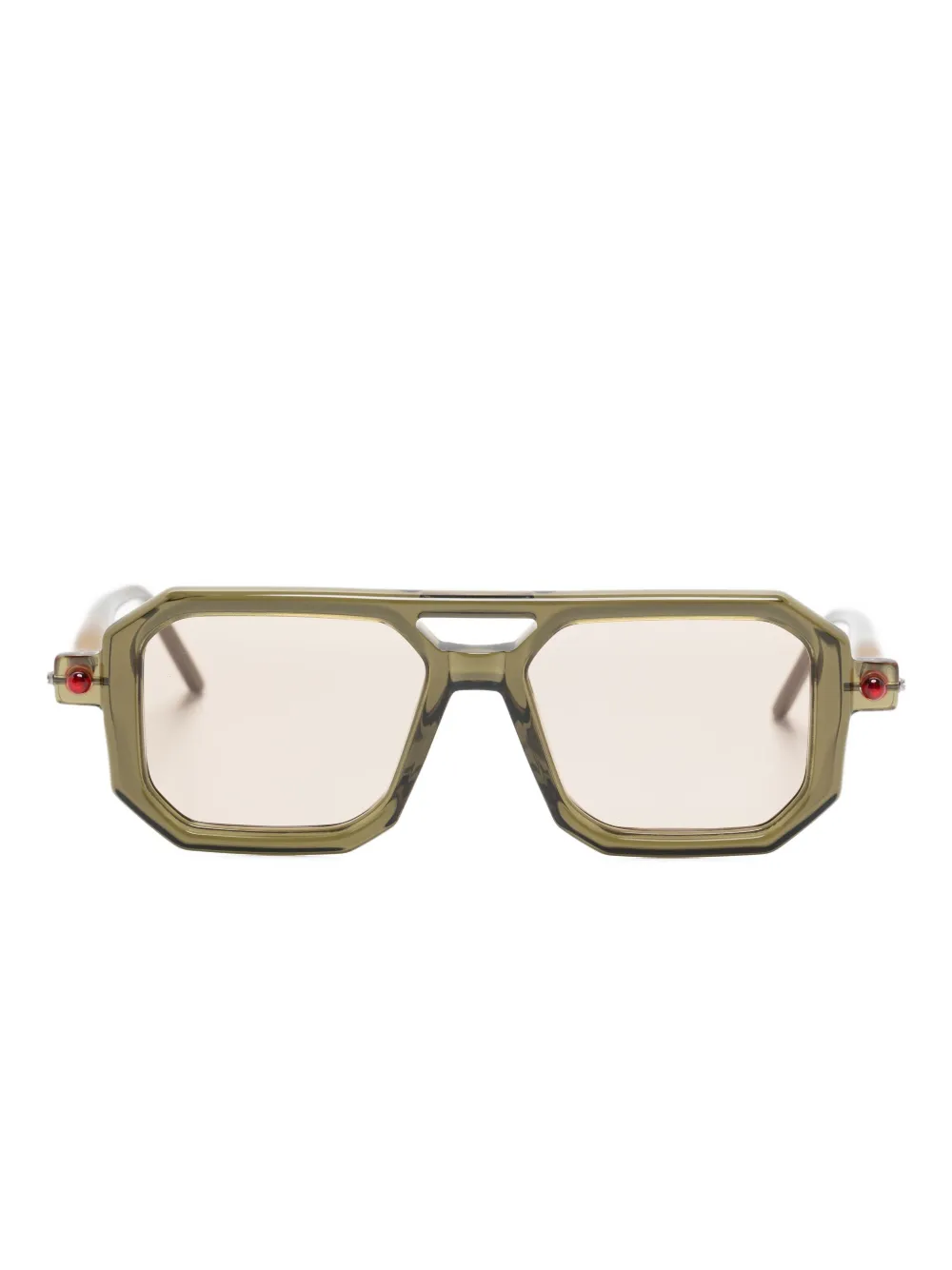 Kuboraum geometric-frame sunglasses | Green | Image 1