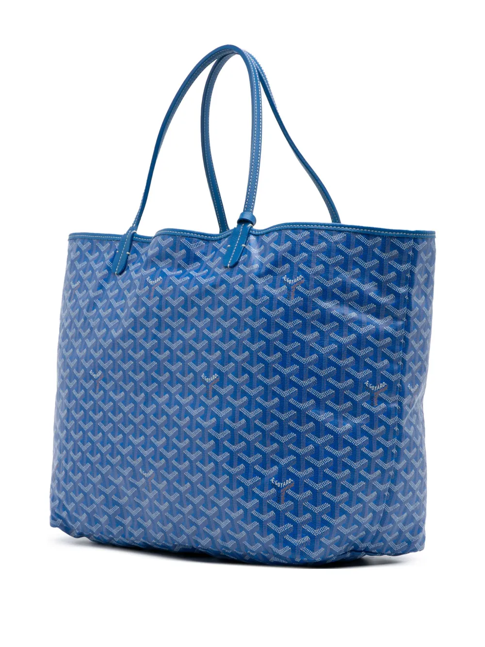 Pre-owned Goyard 2019 Ine Saint Louis Gm Tote Bag In Blue