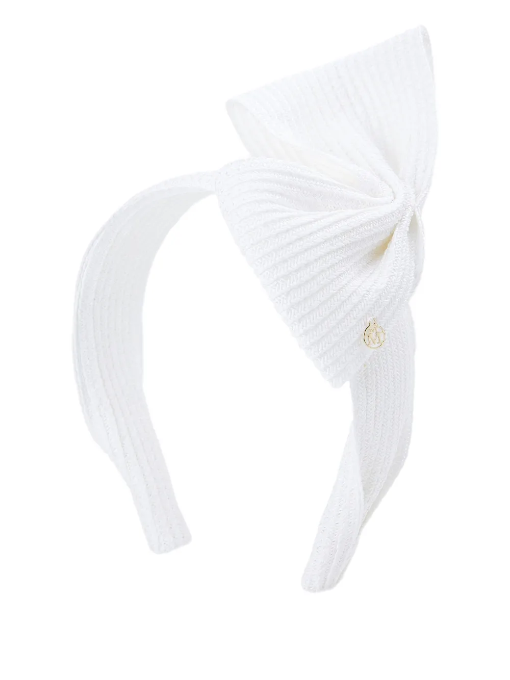 Maison Michel ribbed bow headband - ホワイト Maison Michel ribbed bow headband - ホワイト