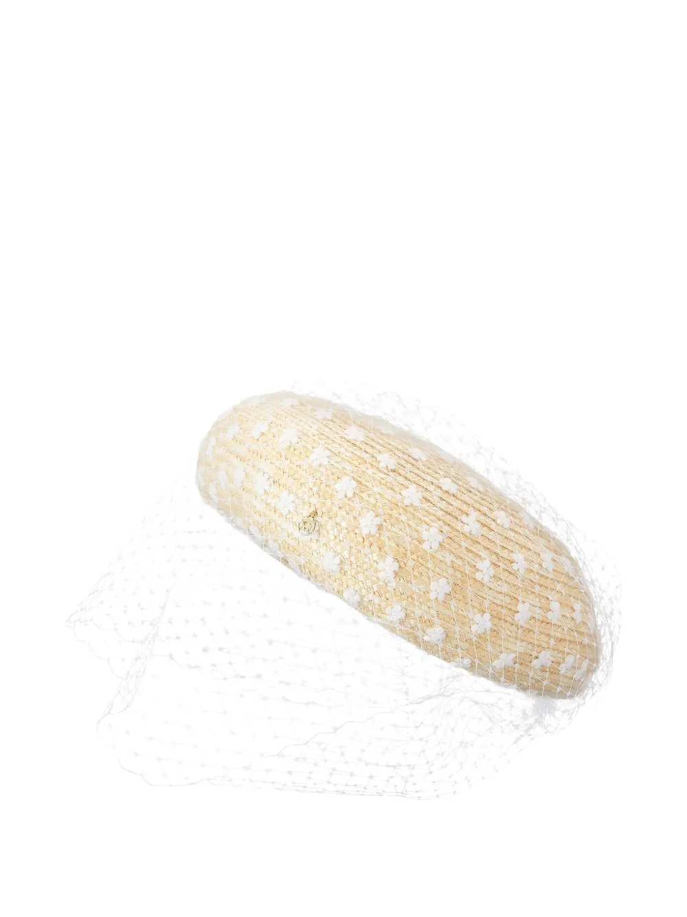 Maison Michel flower-embroidered veil hat - ホワイト Maison Michel flower-embroidered veil hat - ホワイト