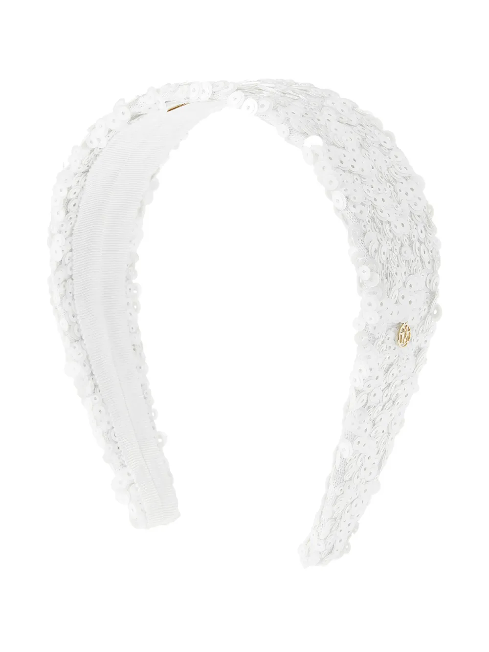 Maison Michel Elizabeth Sequin-embellished Headband In White