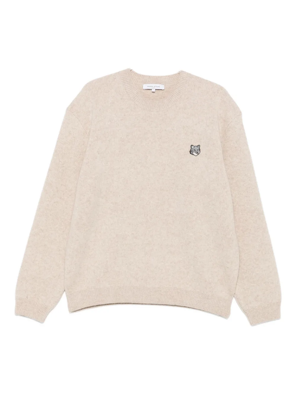 Maison Kitsuné fox-patch crew-neck sweater - Toni neutri
