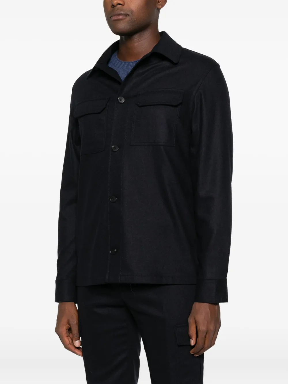 Incotex Chest-pocket Button Shirt In Blue