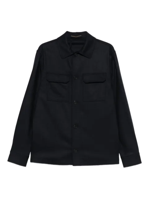 Incotex camisa con botones y bolsillos en el pecho