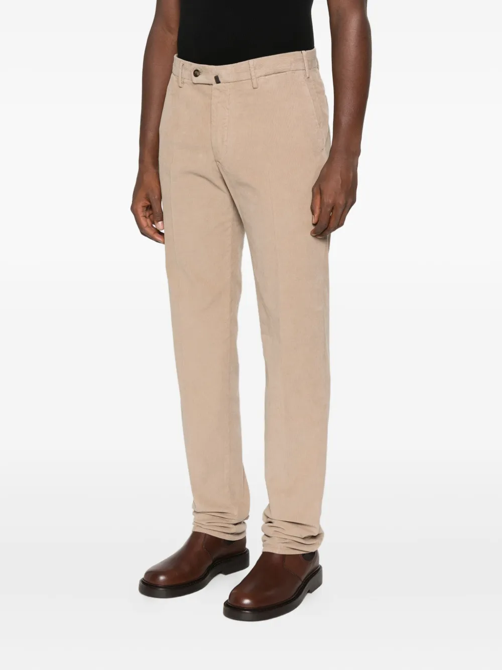 Incotex Pleated Corduroy Trousers In Neutral