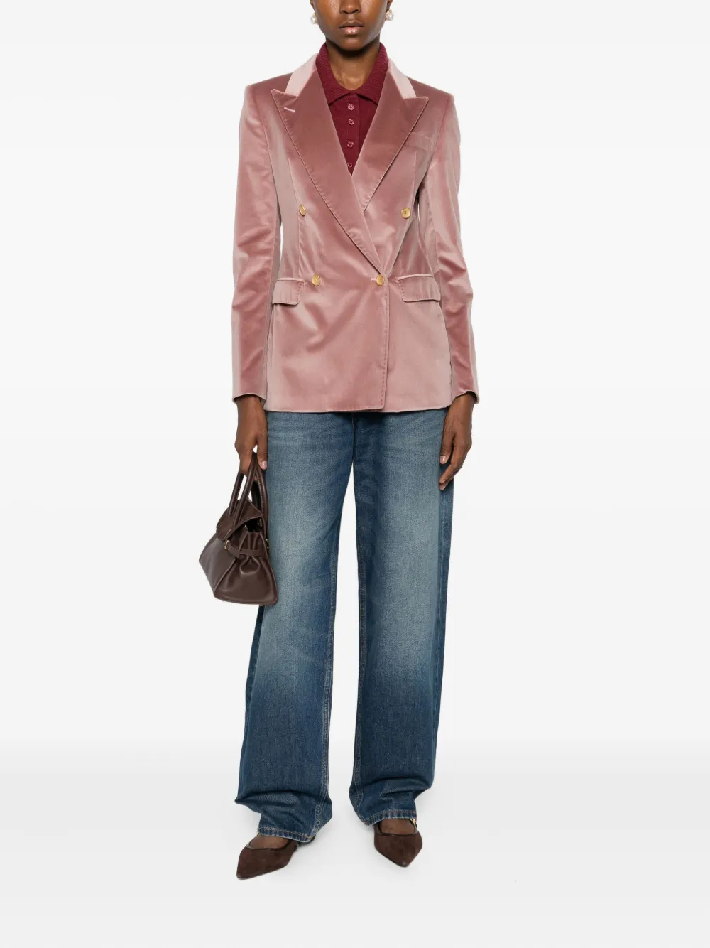 Tagliatore Double-breasted Blazer In Pink