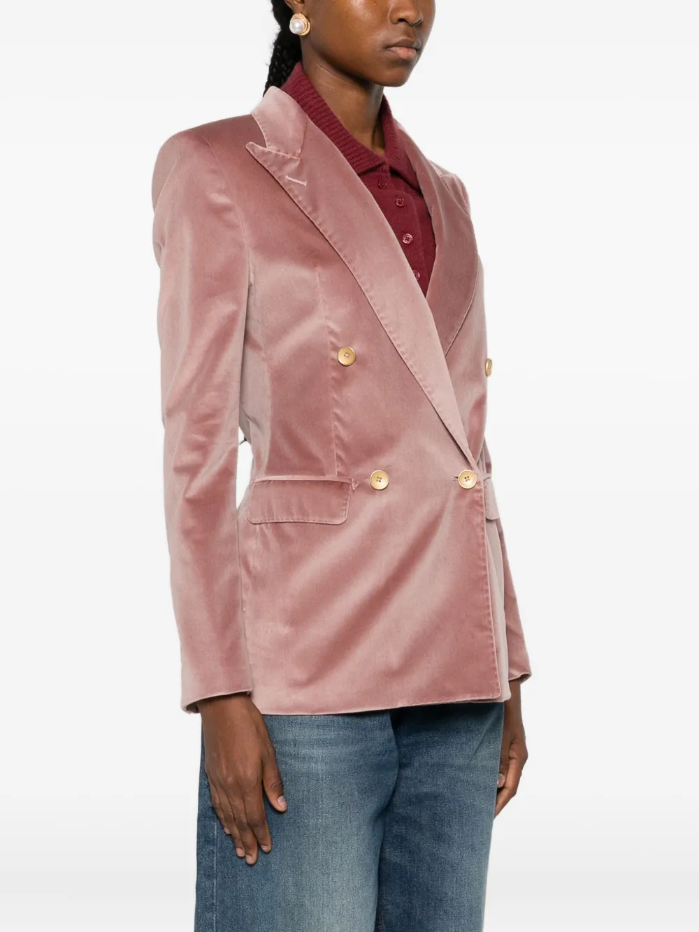 Tagliatore Double-breasted Blazer In Pink