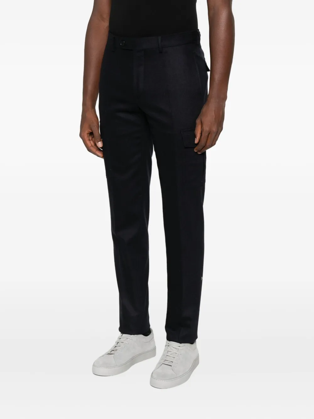Incotex Pressed-crease Cargo Trousers In Blue