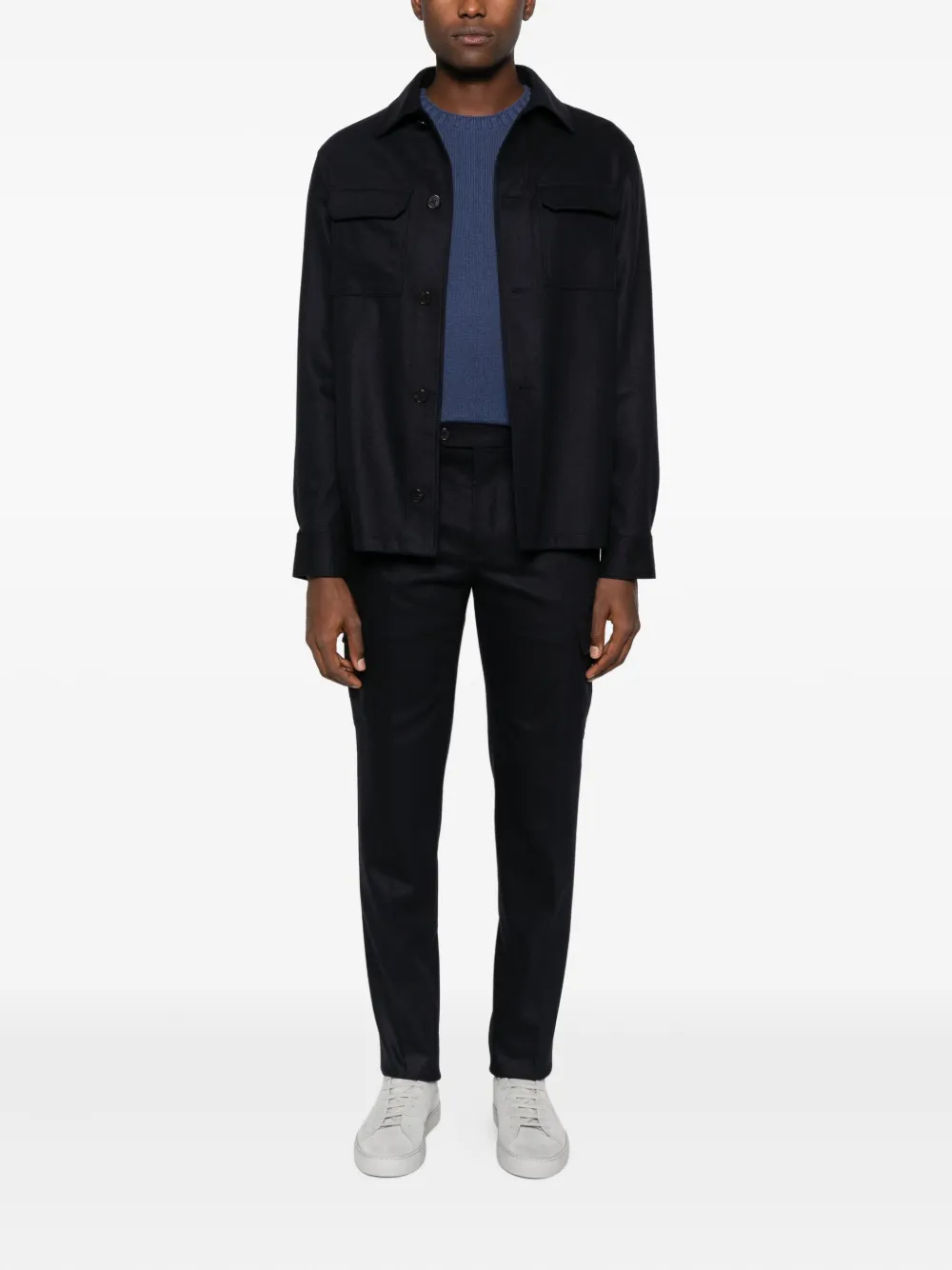 Incotex pressed-crease cargo trousers - Blauw