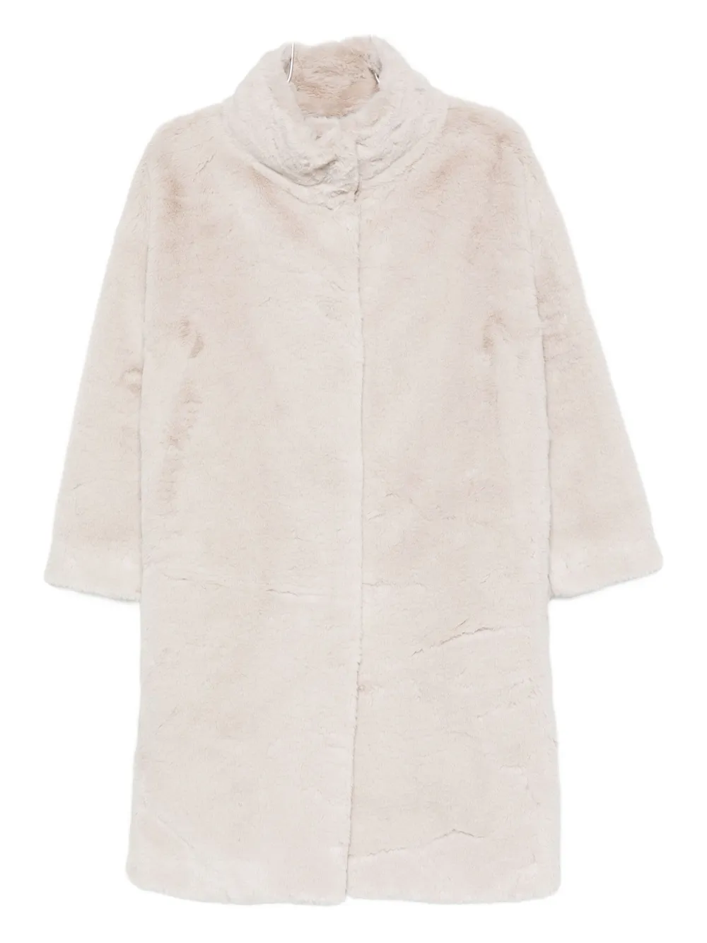 Herno Funnel-neck Coat In Neutral