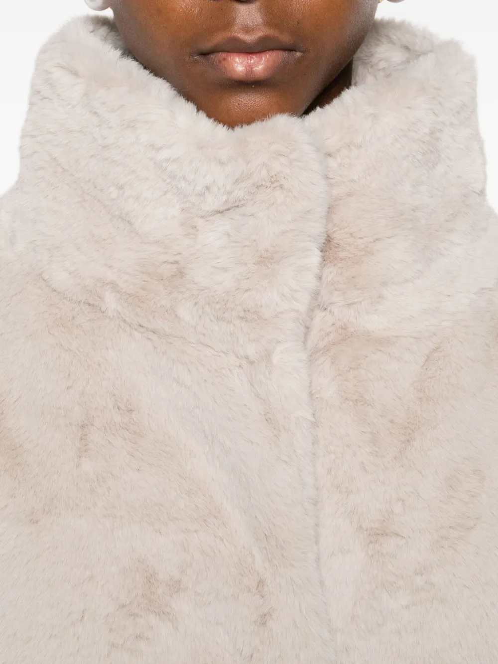 Herno Funnel-neck Coat In Neutral