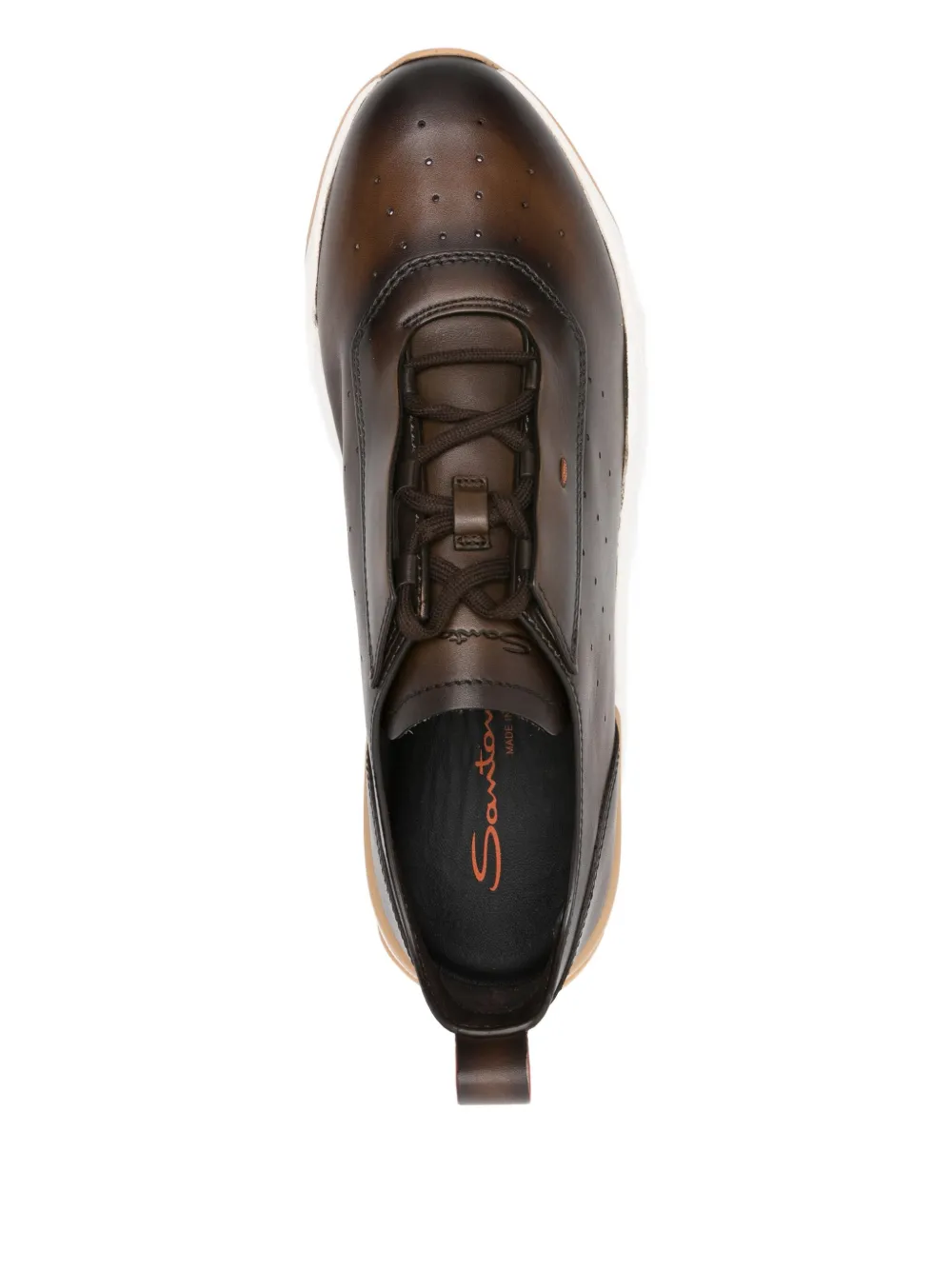 Santoni Innova leren sneakers Bruin