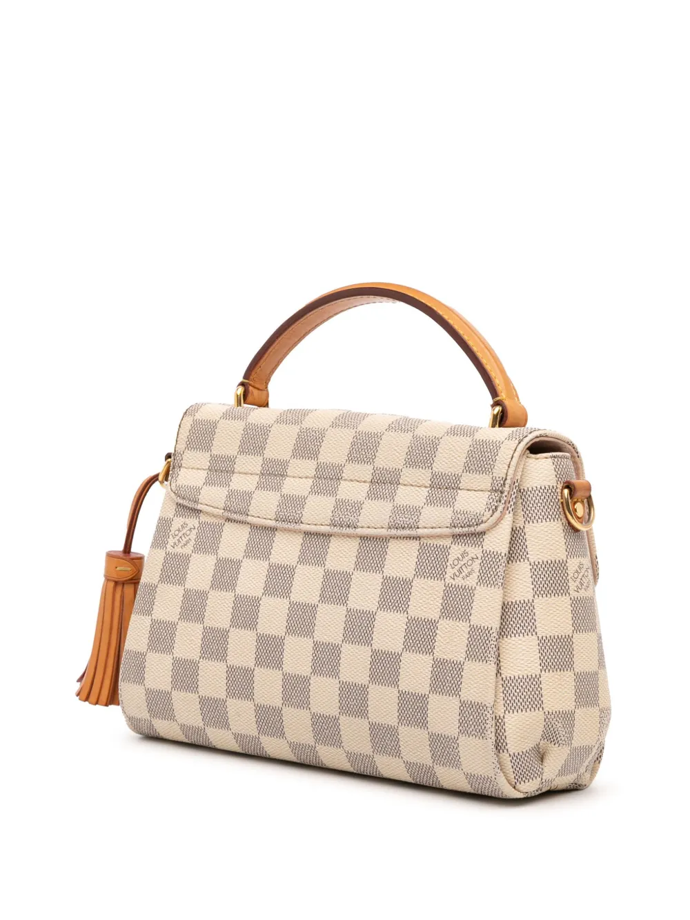 Pre-owned Louis Vuitton 2017 Damier Azur Croisette Satchel In White