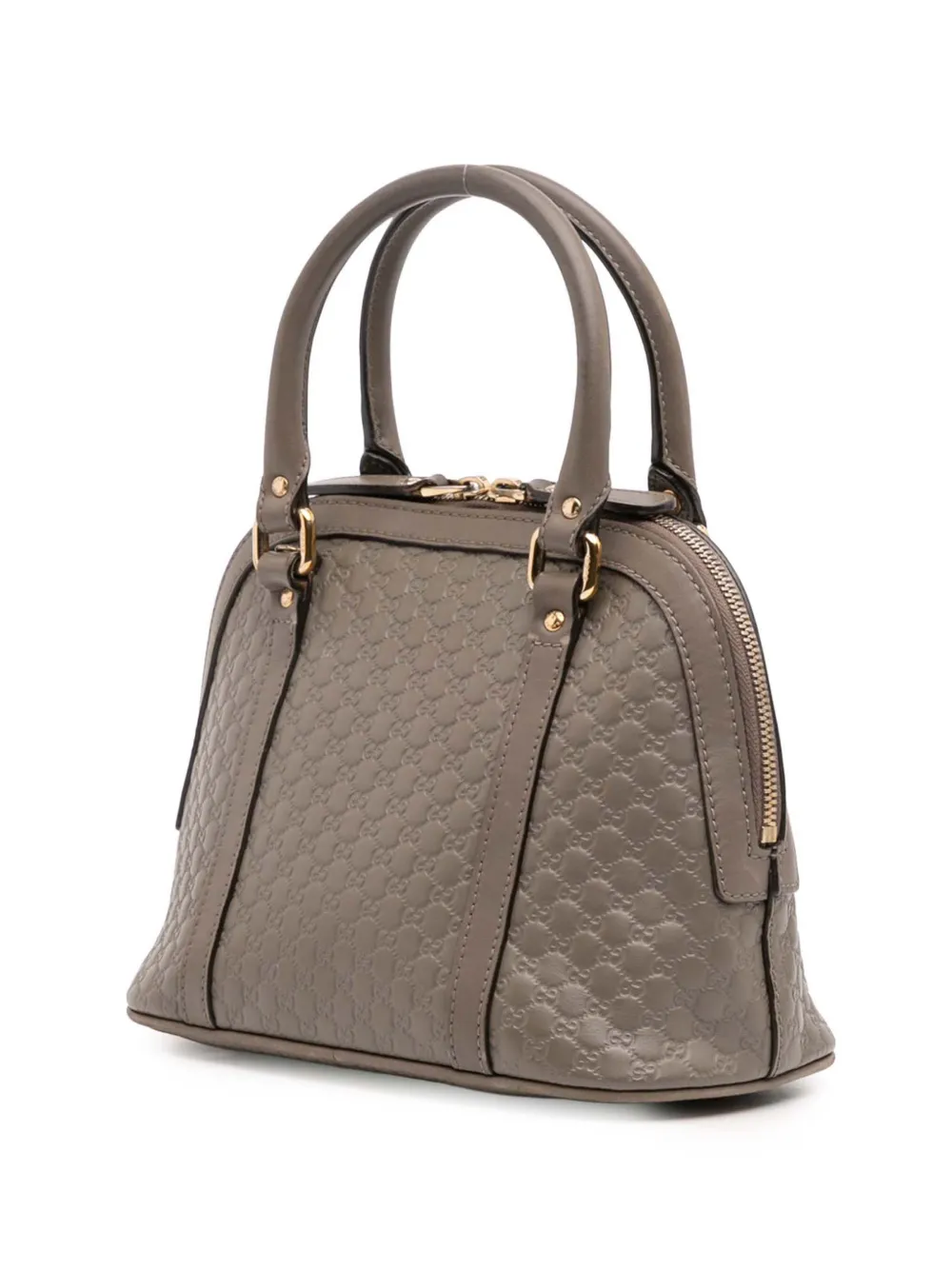 Pre-owned Gucci 2016-2025 Mini Microssima Dome Satchel In Gray