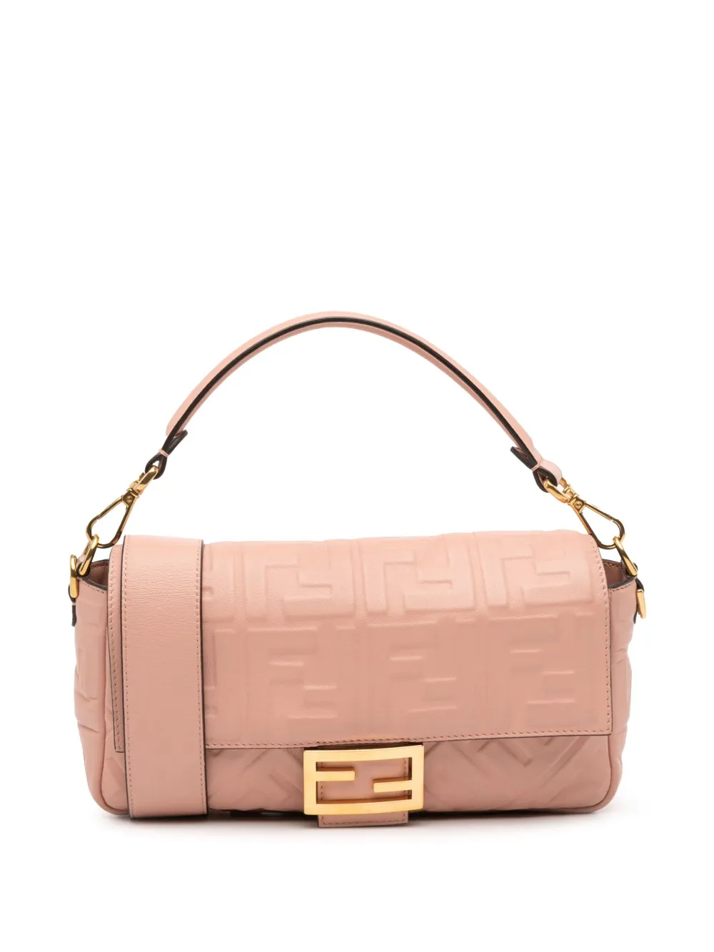 Fendi Pre-Owned 2000-2010 Zucca Embossed Leather Baguette satchel | Pink | Image 1