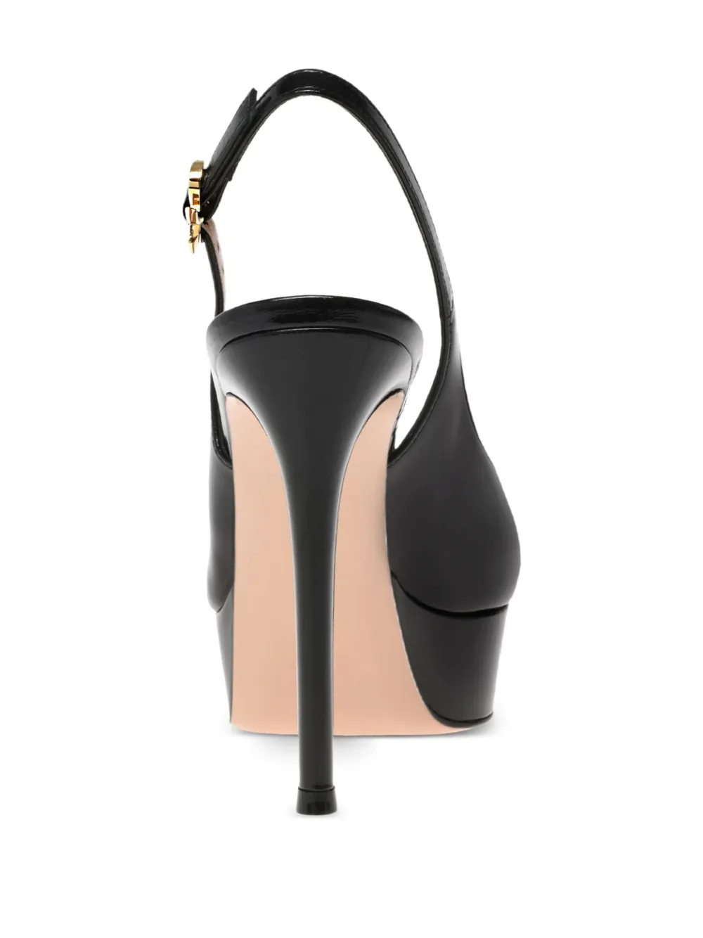 Gianvito Rossi 85 mm Dasha slingback pumps met plateauzool Zwart