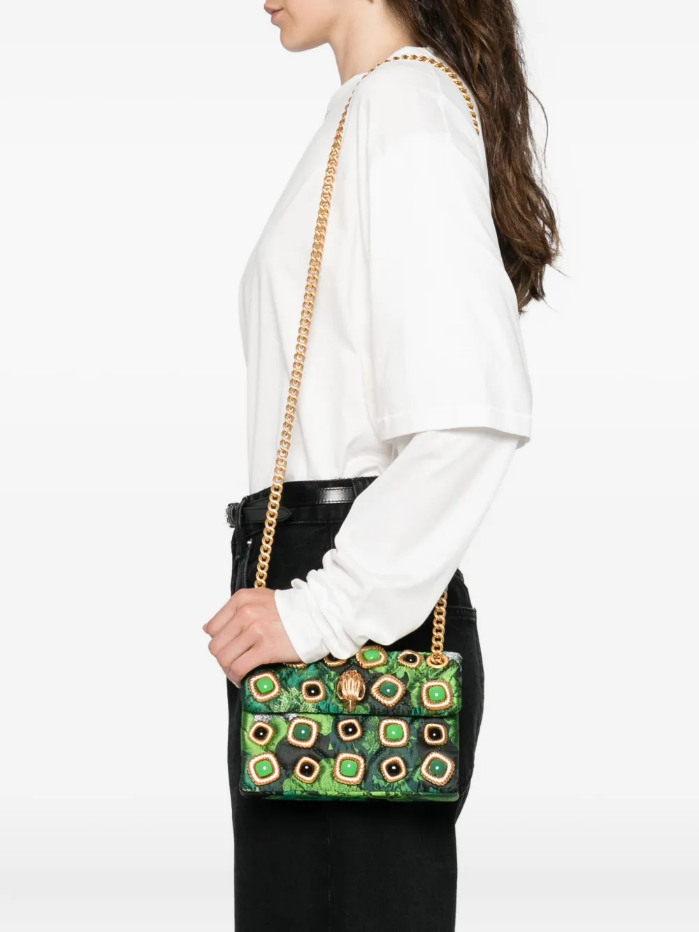 Kurt Geiger Mini Kensington Shoulder Bag In Green