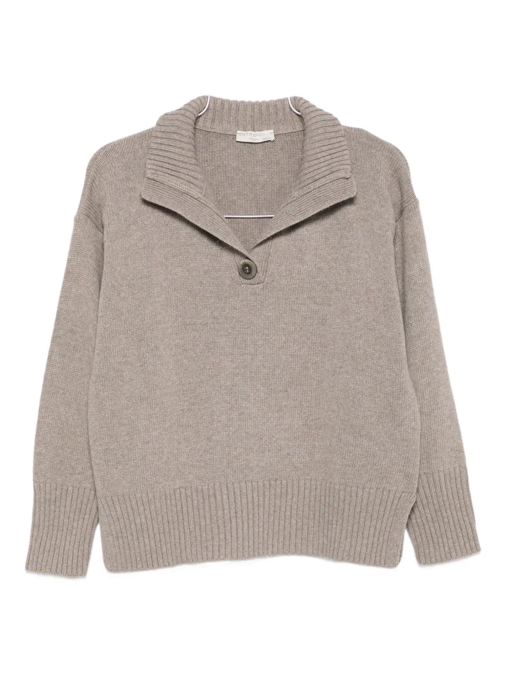 Intrecci Knitted Polo Top In Neutral