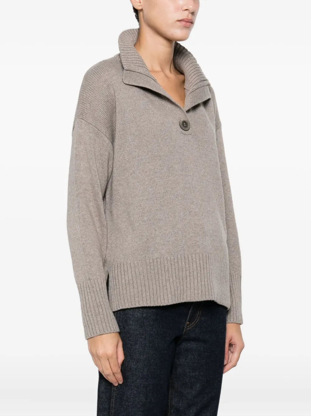 Intrecci Knitted Polo Top In Neutral