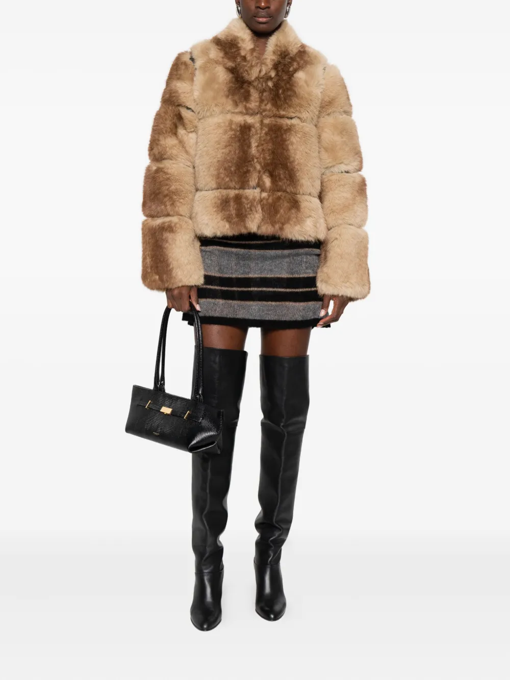 Apparis Gradient-effect Faux-fur Jacket In Multi