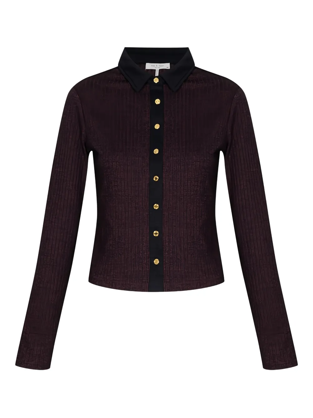rag & bone camisa tejida de canalé | marrón | Image 1