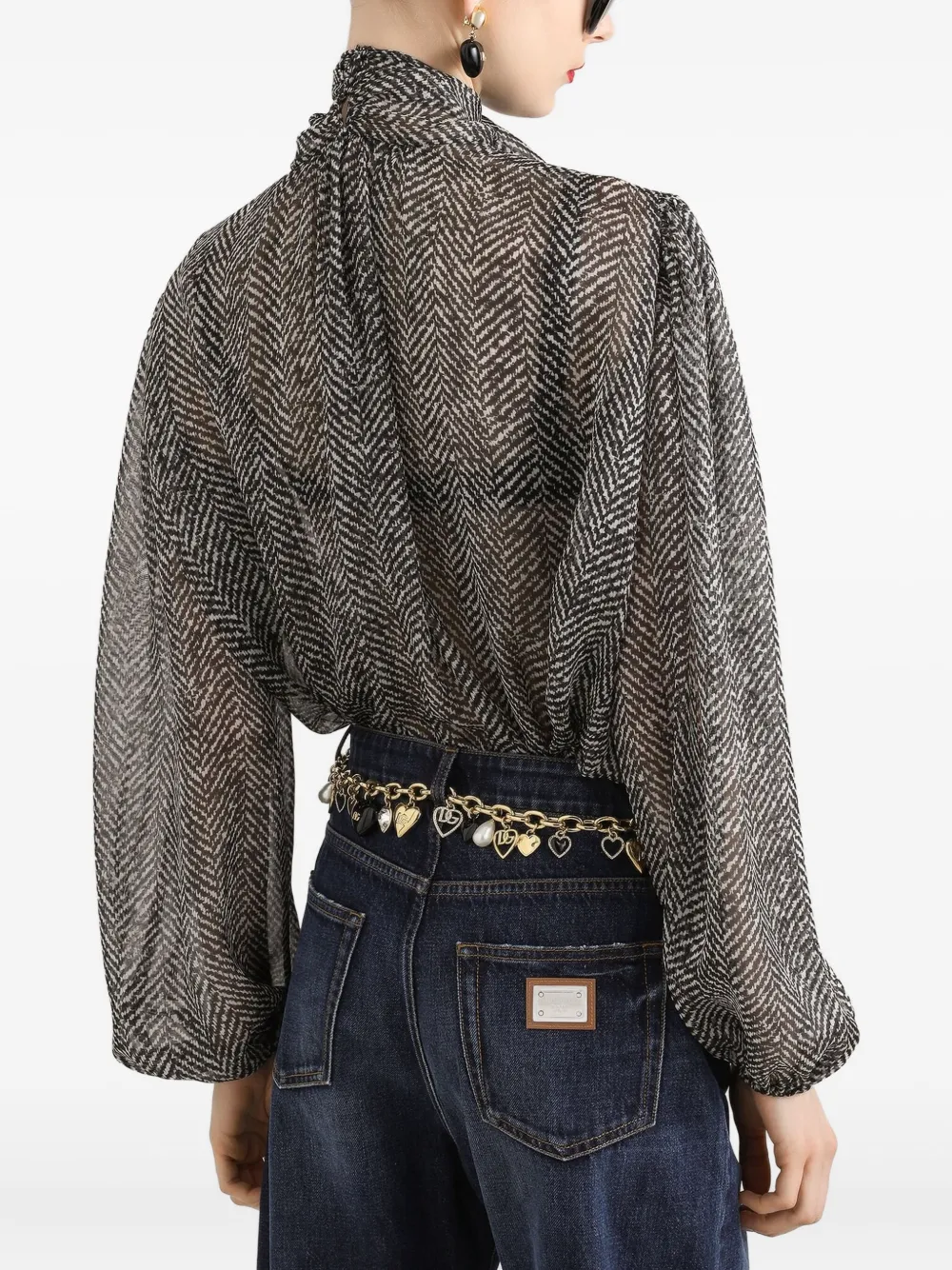 Dolce & Gabbana F5r62t Is1zn Chevron Dco Nero In Gray