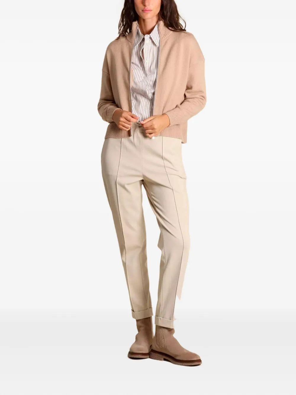 Liviana Conti drawstring panelled trousers - Beige