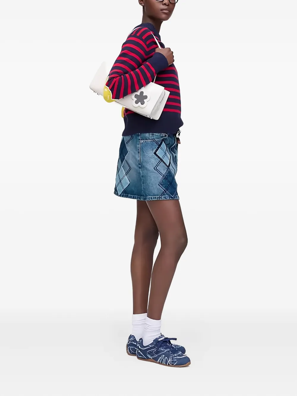 Marc Jacobs Patchwork Mini Skirt In Blue