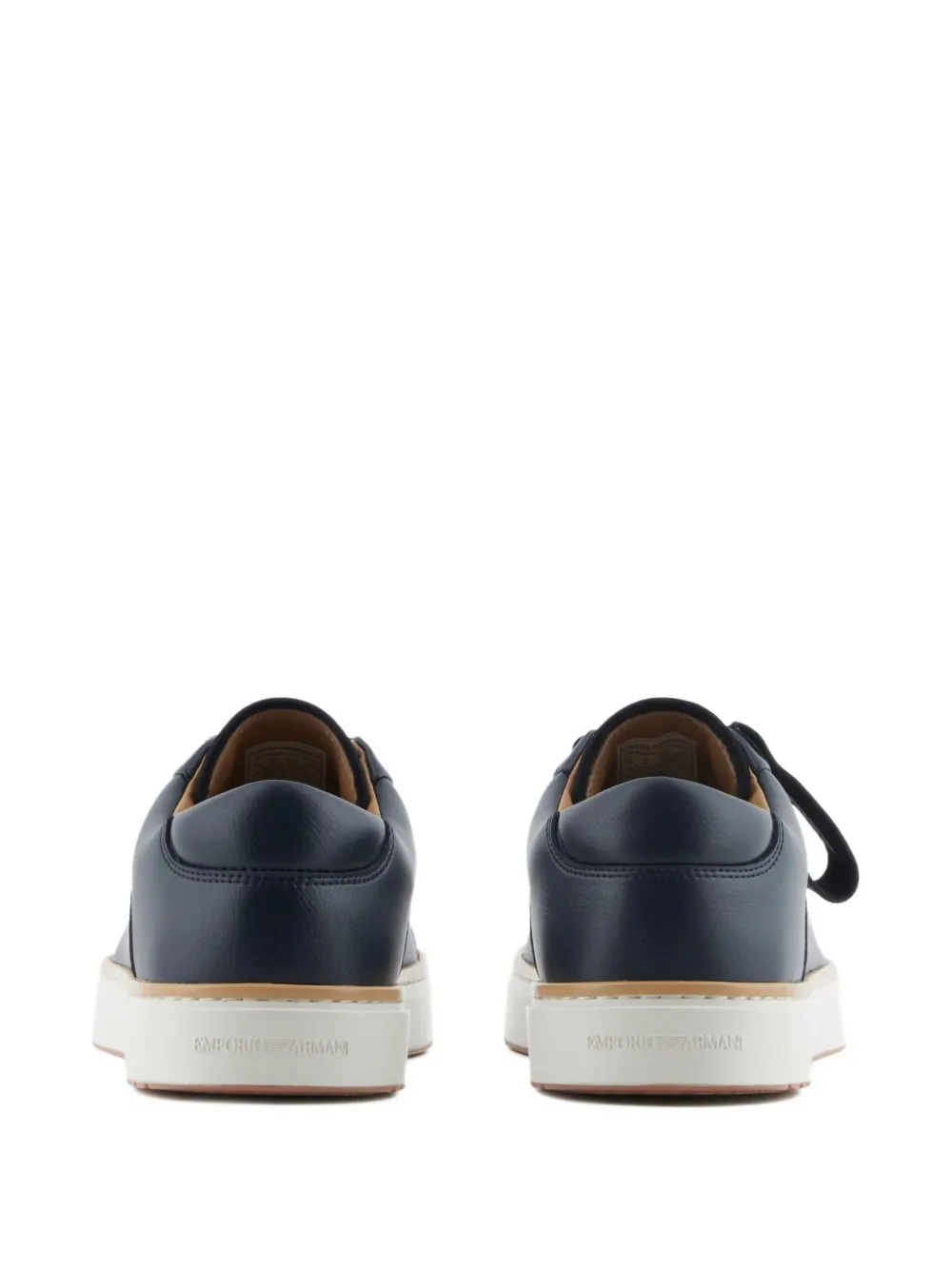 Emporio Armani lace-up round toe sneakers Blauw