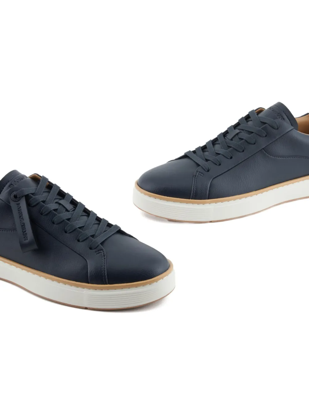 Emporio Armani lace-up round toe sneakers Blauw