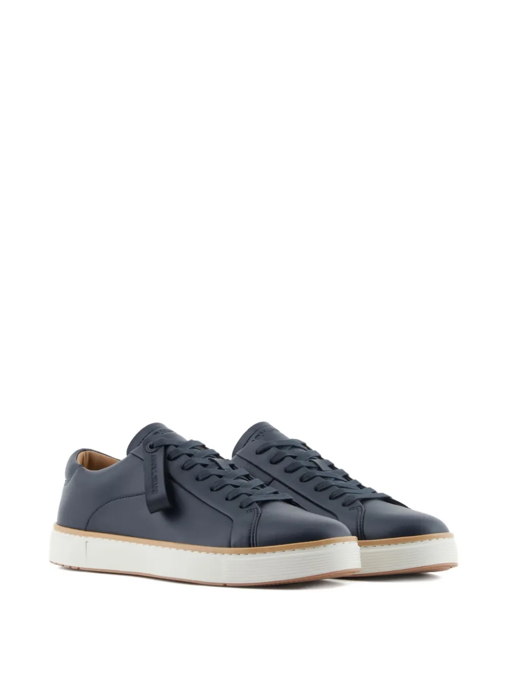 Emporio Armani lace-up round toe sneakers Blauw