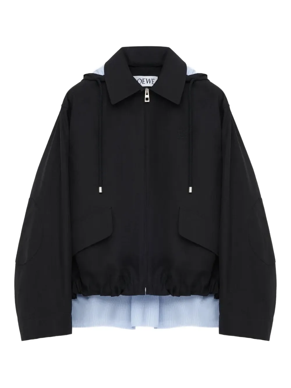 LOEWE ジップアップ パーカーコート - ブラック