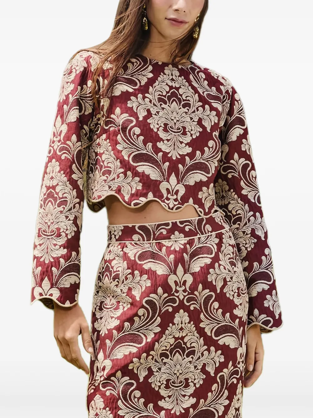 FARM Rio スカラップ トップ - レッド FARM Rio スカラップ トップ - レッド