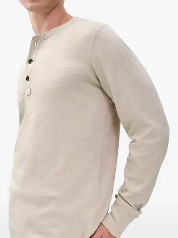 Rag & Bone Henley-neck long-sleeve T-shirt | Neutrals | FARFETCH CA