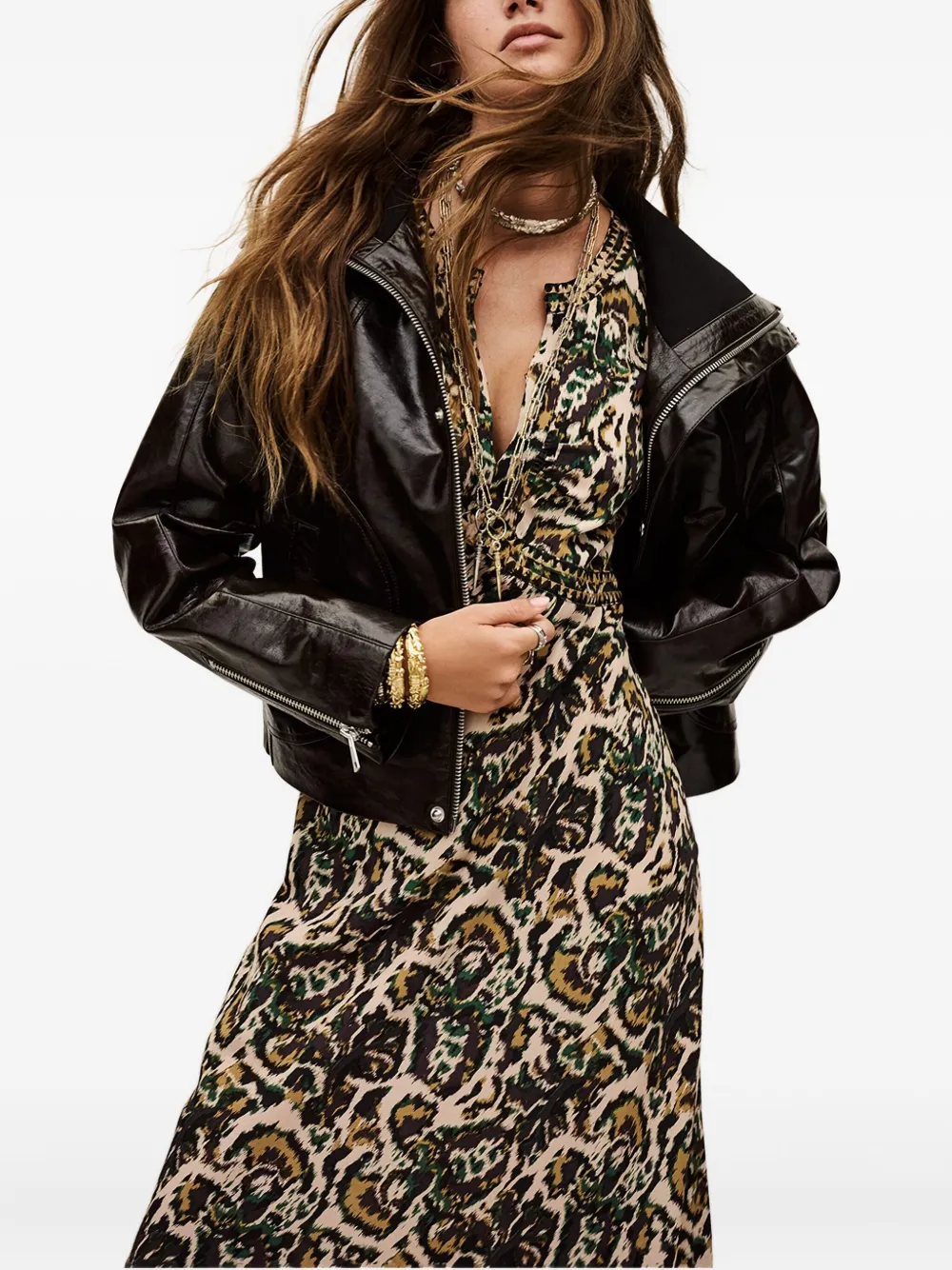 Ba&sh Onoa Printed Maxi Dress In Brown