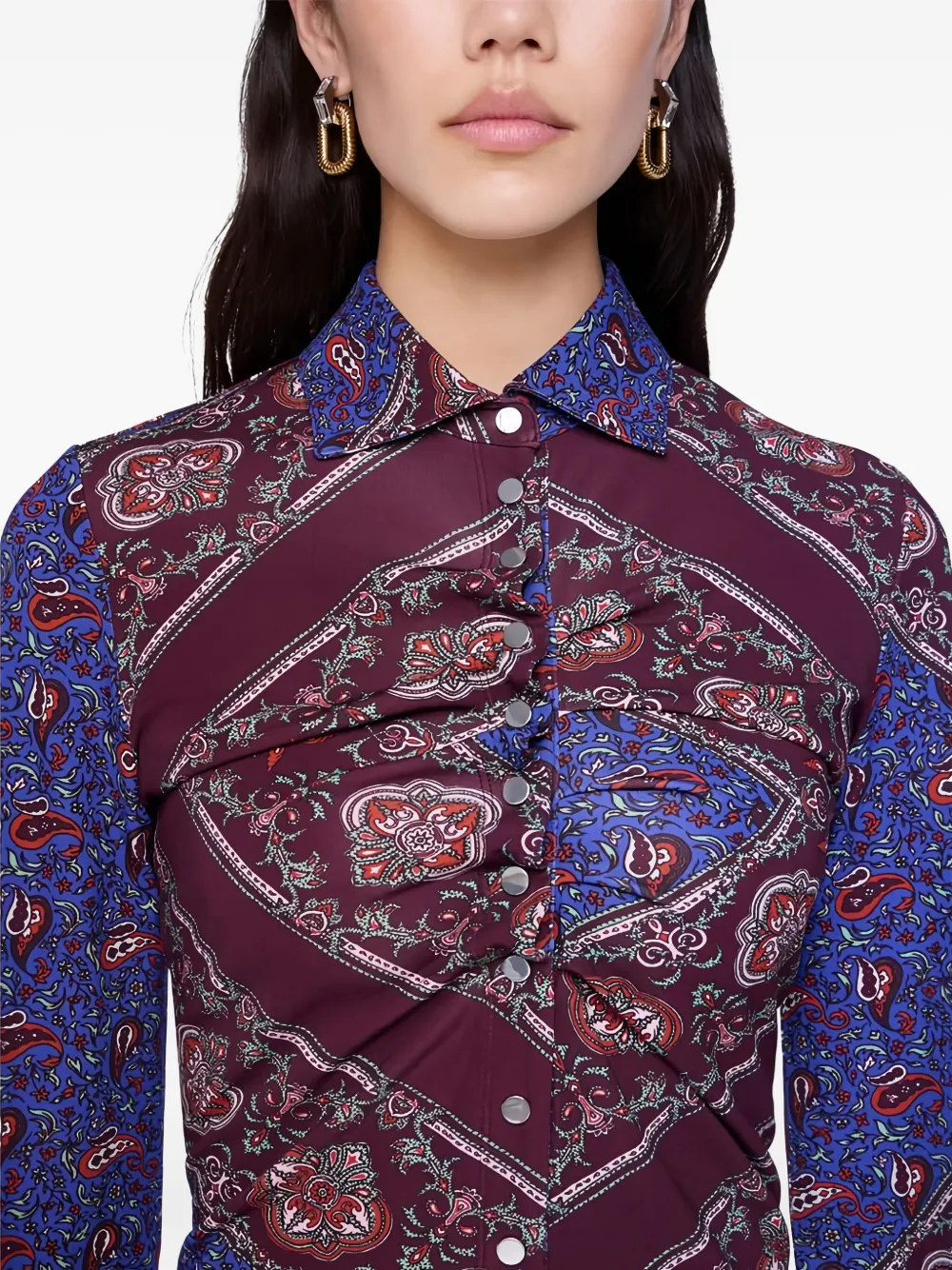 Rabanne Blouse met paisley-print Paars