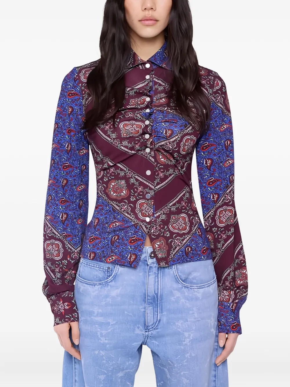 Rabanne Blouse met paisley-print Paars