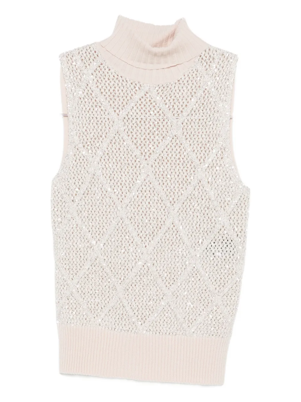 D.Exterior sequin lattice sweater - ニュートラル D.Exterior sequin lattice sweater - ニュートラル