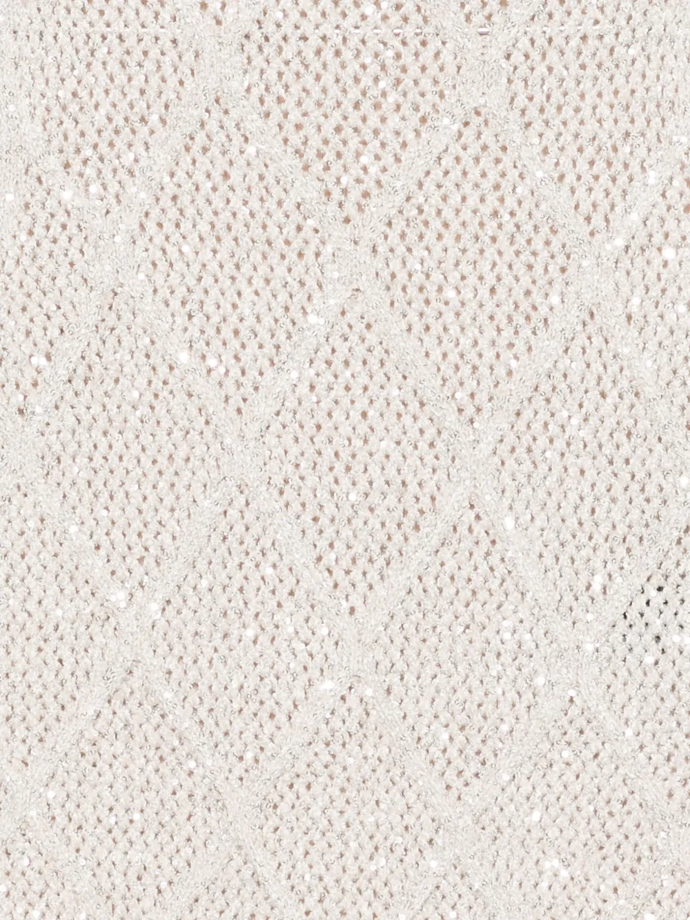 D Exterior Sequin Lattice Sweater In Neutral