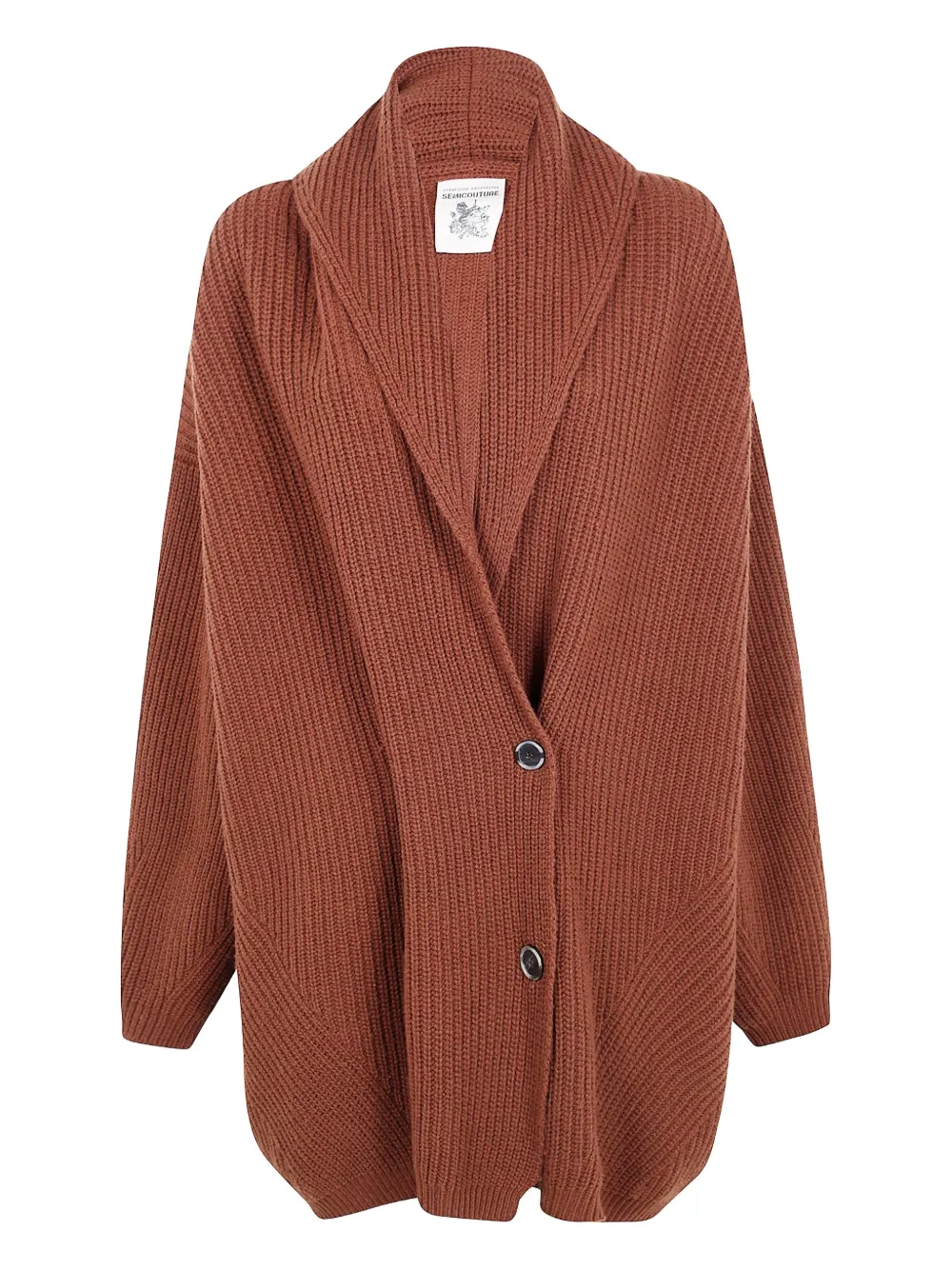 Semicouture Buttoned Cardigan In Brown