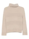 D.Exterior striped roll-neck sweater - Neutrals