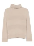 D.Exterior striped roll-neck sweater - Neutrals