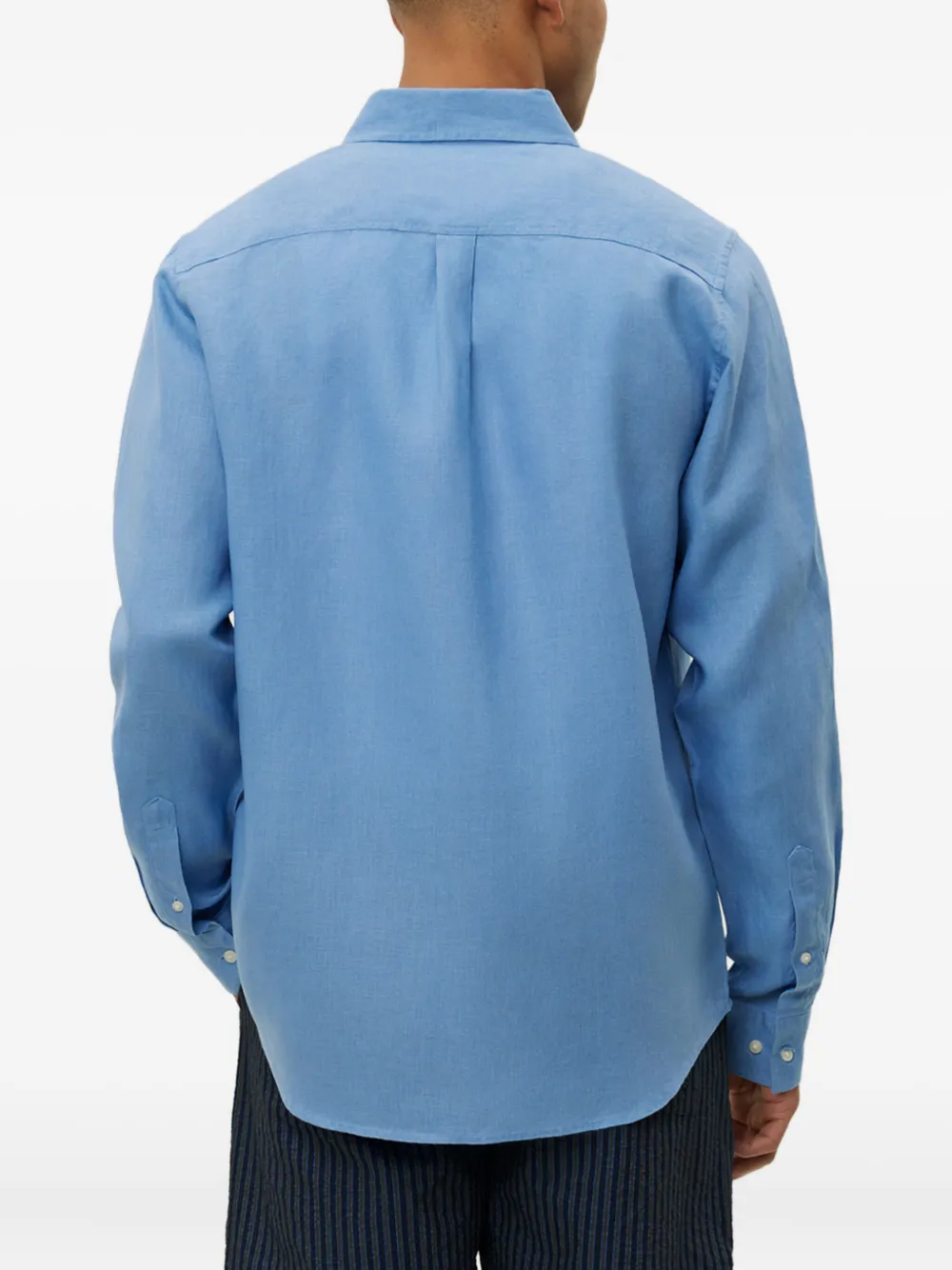 Les Deux Overhemd met geborduurd logo Blauw