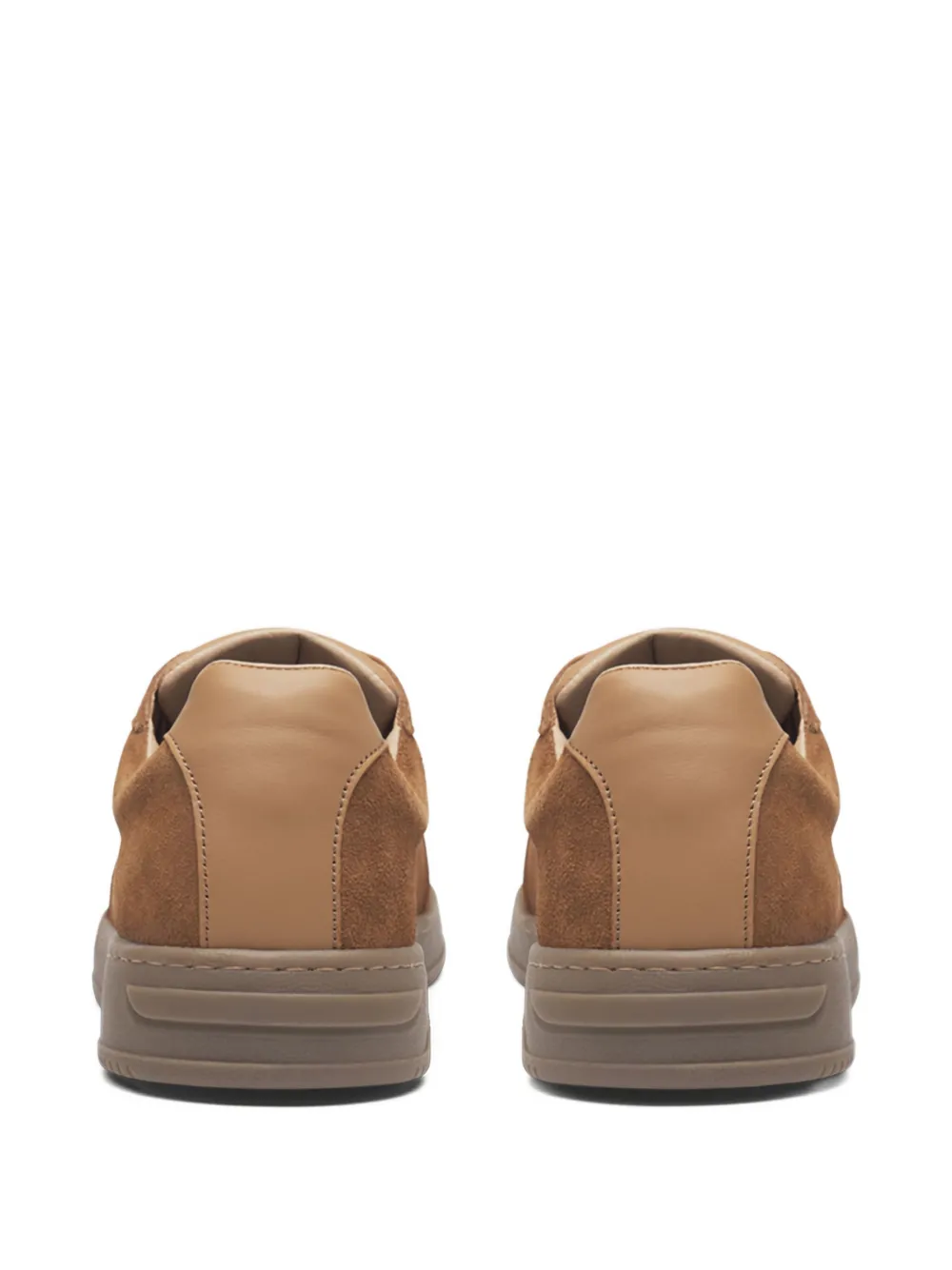 Les Deux Sneakers met suède vlakken Bruin