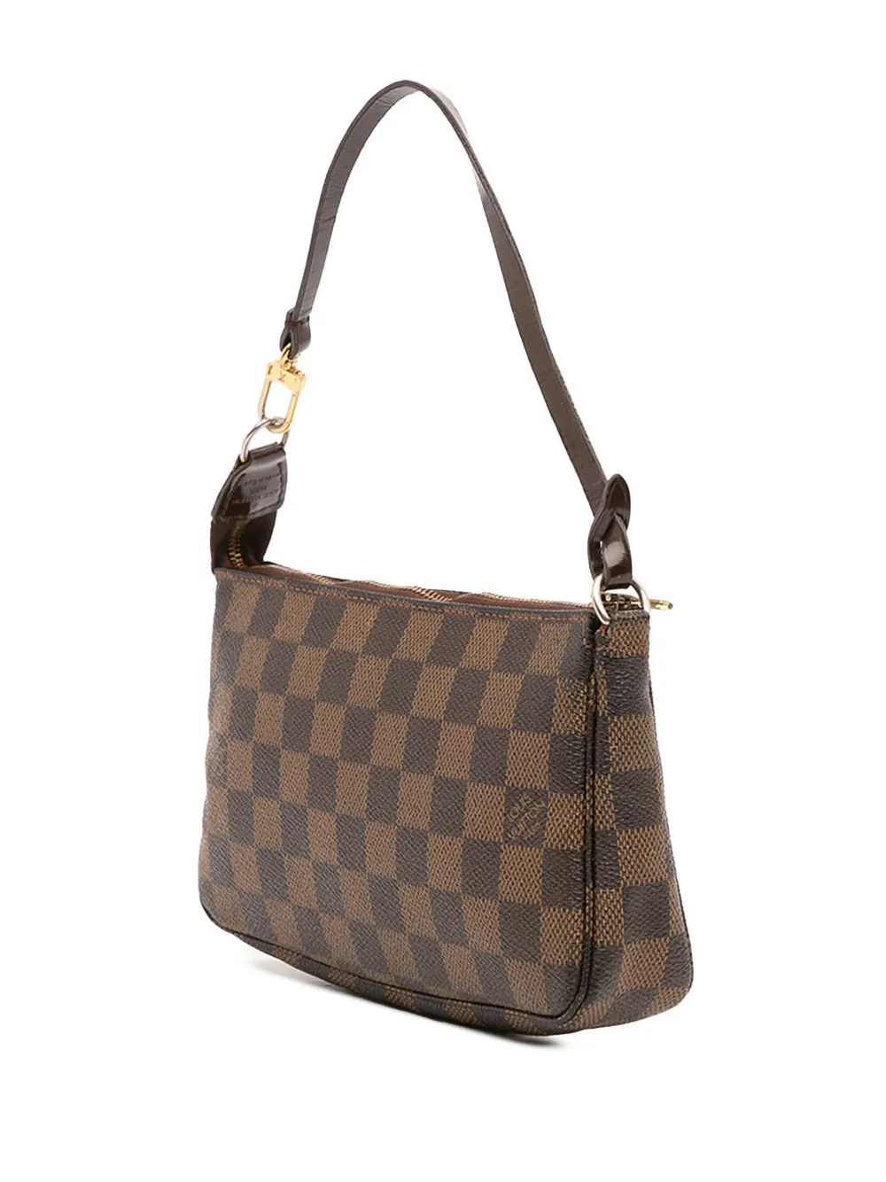 Pre-owned Louis Vuitton 2009 Damier Ebene Pochette Accessoires Shoulder Bag In Brown