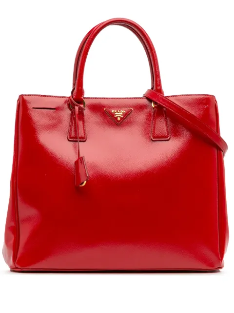 Prada Pre-Owned 2000-2025 Large Saffiano Vernice Galleria satchel