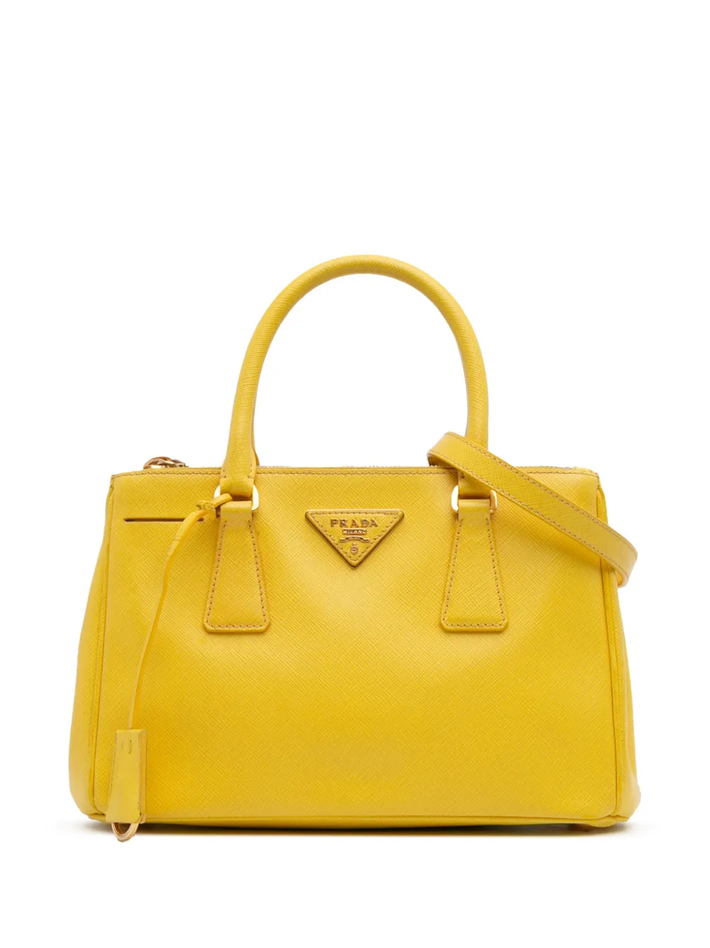 Prada Pre-Owned 2000-2025 Small Saffiano Lux Galleria Double Zip satchel | Yellow | Image 1