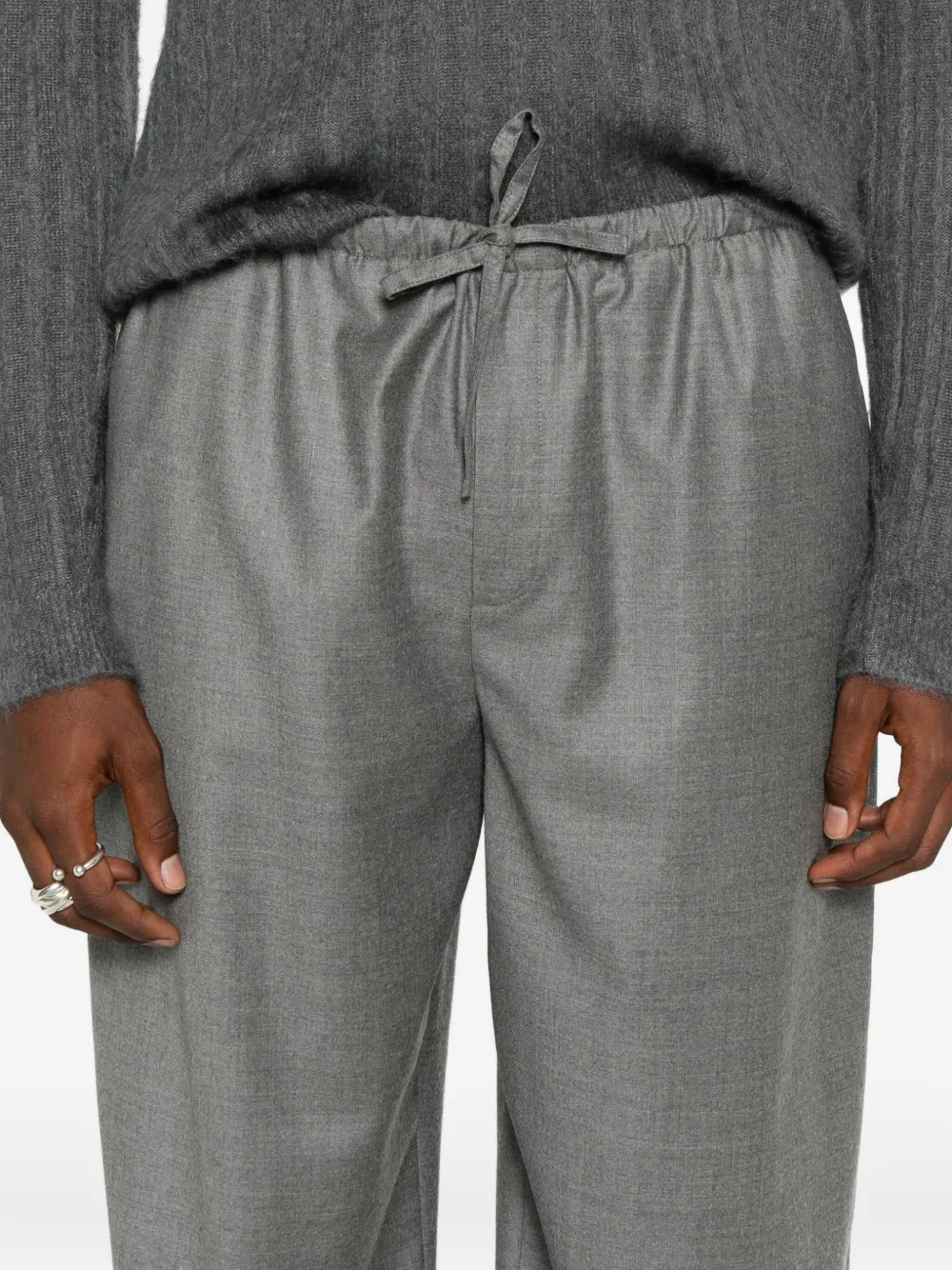 The Row Wool Straight-leg Trousers In Gray