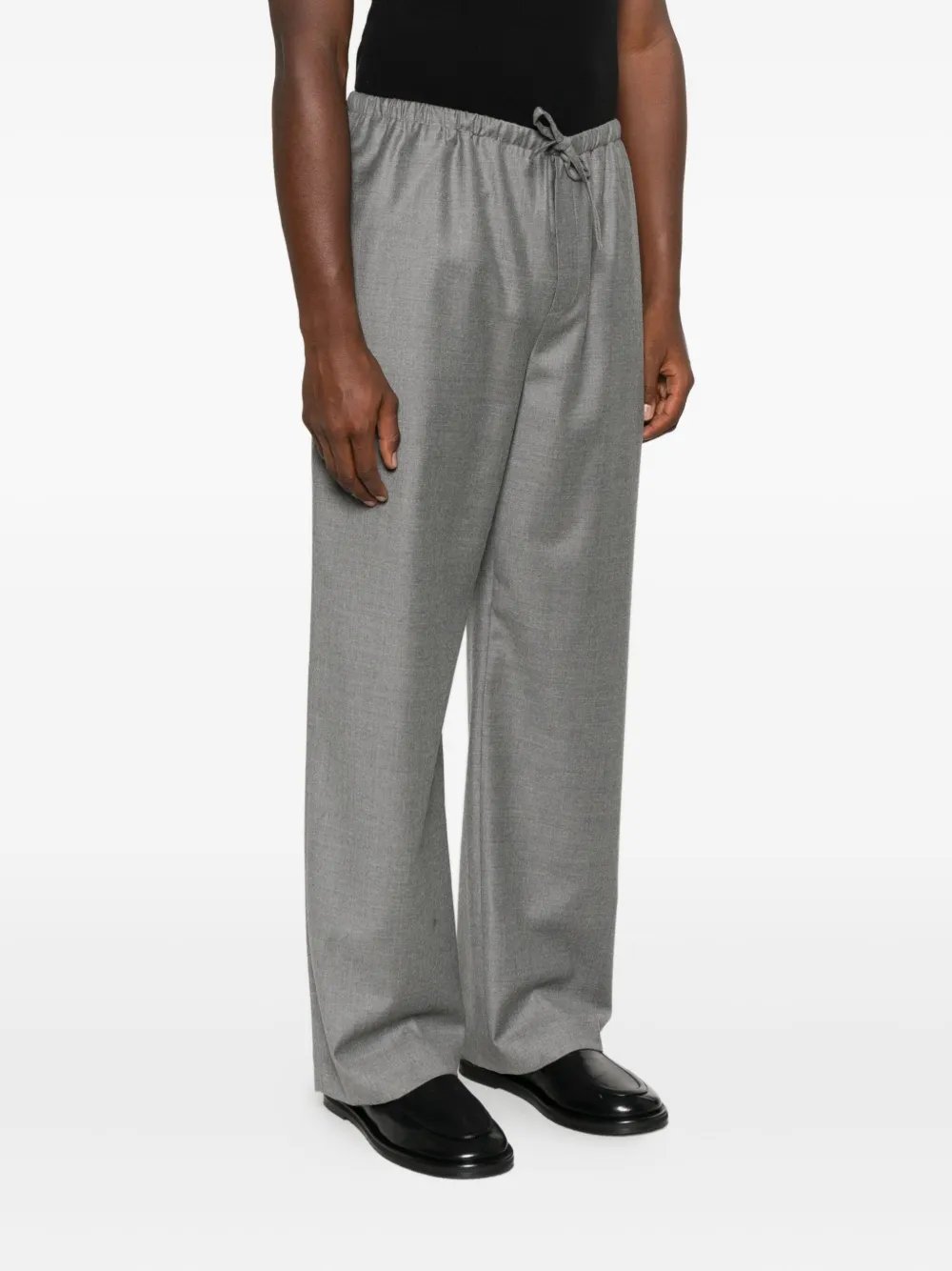 The Row Wool Straight-leg Trousers In Gray